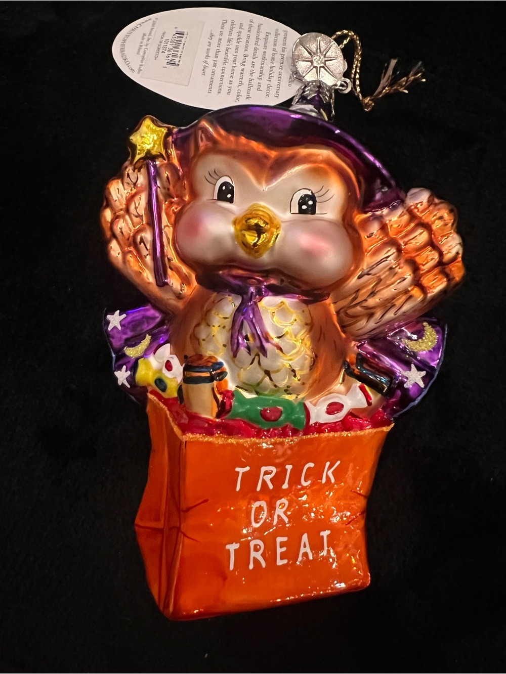 NWT Christopher Radko 2004 Trick or Screech Halloween Owl Witch Ornament VINTAGE